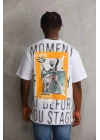 Baskılı Oversize T-Shirt - Beyaz -
