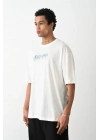 Baskılı Oversize T-Shirt - Beyaz -