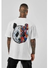 Baskılı Oversize T-Shirt - Beyaz -
