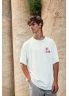 Baskılı Oversize T-Shirt - Beyaz -
