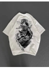 Baskılı Oversize T-Shirt - Beyaz -