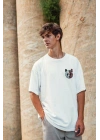 Baskılı Oversize T-Shirt - Beyaz -