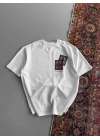 Baskılı Oversize T-shirt - Beyaz -
