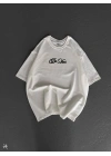 Baskılı Oversize T-Shirt - Beyaz -