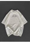 Baskılı Oversize T-Shirt - Beyaz -