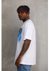 Baskılı Oversize T-Shirt - Beyaz -