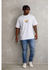 Baskılı Oversize T-Shirt - Beyaz -