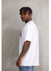 Baskılı Oversize T-Shirt - Beyaz -
