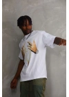 Baskılı Oversize T-Shirt - Beyaz -