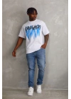 Baskılı Oversize T-Shirt - Beyaz -