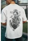Baskılı Oversize T-Shirt - Beyaz -