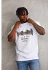 Baskılı Oversize T-Shirt - Beyaz -