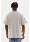 Baskılı Oversize T-Shirt - Gri -