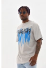 Baskılı Oversize T-Shirt - Gri -