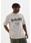 Baskılı Oversize T-Shirt - Gri -