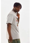 Baskılı Oversize T-Shirt - Gri -