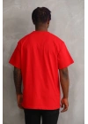 Baskılı Oversize T-Shirt - Kırmızı -