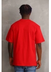 Baskılı Oversize T-Shirt - Kırmızı -