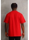 Baskılı Oversize T-Shirt - Kırmızı -