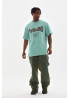 Baskılı Oversize T-Shirt - Mint Yeşili
