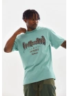Baskılı Oversize T-Shirt - Mint Yeşili