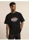 Baskılı Oversize T-Shirt - Siyah -