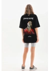 Baskılı Oversize T-Shirt - Siyah -