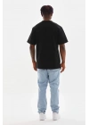 Baskılı Oversize T-Shirt - Siyah -