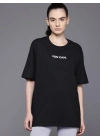 Baskılı Oversize T-shirt - Siyah -