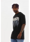 Baskılı Oversize T-Shirt - Siyah -