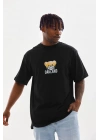 Baskılı Oversize T-Shirt - Siyah -