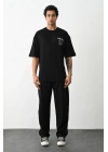 Baskılı Oversize T-Shirt - Siyah -