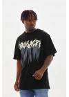Baskılı Oversize T-Shirt - Siyah -