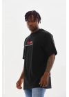 Baskılı Oversize T-Shirt - Siyah -