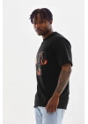 Baskılı Oversize T-Shirt - Siyah -