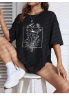 Baskılı   T-shirt - Siyah -