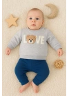 Bear Love Nakışlı % 100 Pamuklu 2li Erkek Takım
