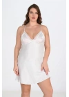Bicomi 2li Beyaz-Pembe Sabahlık Takımı Bigsize 6210