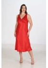 Bicomi 2li Kırmızı Sabahlık Takımı Bigsize 6226