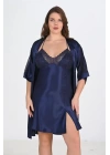 Bicomi 2li Lacivert Sabahlık Takımı Bigsize 6215