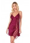Bicomi Bordo Kısa Saten Gecelik