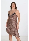 Bicomi Büyük Beden Leopar Gecelik 2105