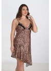 Bicomi Büyük Beden Leopar Gecelik 2105