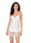 Bicomi Ekru Kısa Saten Gecelik