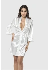 Bicomi Ekru Kısa Saten Sabahlık