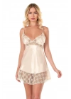 Bicomi Fildişi Kısa Saten Gecelik