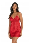 Bicomi Kırmızı Kısa Saten Gecelik