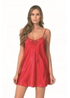 Bicomi Kırmızı Kısa Saten Gecelik