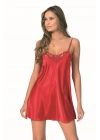 Bicomi Kırmızı Kısa Saten Gecelik