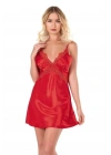 Bicomi Kırmızı Kısa Saten Gecelik 8103